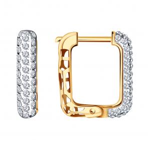 Золотые серьги Александра с фианитом с744ск фото