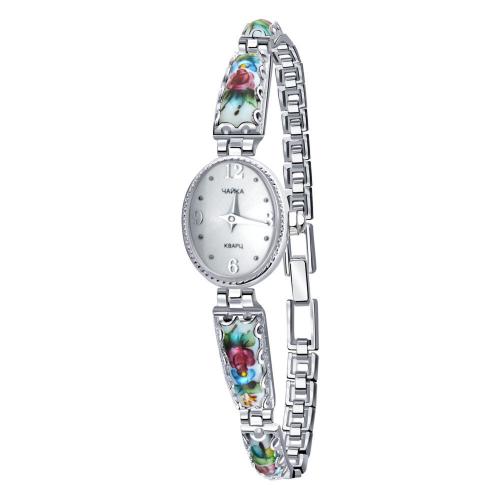 Серебряные часы Platinor-Чайка с финифтью П43607финифть-4 фото
