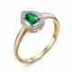 Золотое кольцо ERA Jewellery с бриллиантом и изумрудом