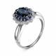 Кольцо из белого золота ERA Jewellery с бриллиантом и сапфиром