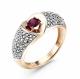 Золотое кольцо ERA Jewellery с бриллиантом и рубином