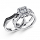 Кольцо-трансформер из белого золота ERA Jewellery с бриллиантом и чёрным бриллиантом