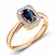 Золотое кольцо ERA Jewellery с бриллиантом и сапфиром