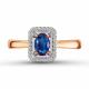 Золотое кольцо ERA Jewellery с бриллиантом и сапфиром