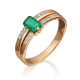 Золотое кольцо Platina с бриллиантом и изумрудом