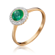 Золотое кольцо Platina с бриллиантом и изумрудом
