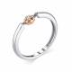 Серебряное кольцо АЛЬКОР с золотой накладкой и бриллиантом