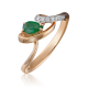 Золотое кольцо Platina с бриллиантом и изумрудом