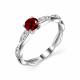 Серебряное кольцо АЛЬКОР с фианитом и гранатом