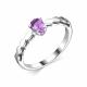 Серебряное кольцо АЛЬКОР с аметистом