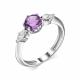 Серебряное кольцо АЛЬКОР с аметистом и цирконием