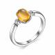 Серебряное кольцо АЛЬКОР с фианитом и цитрином