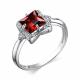 Серебряное кольцо АЛЬКОР с фианитом и гранатом