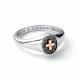 Серебряное кольцо АЛЬКОР с золотой накладкой и бриллиантом