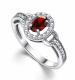 Серебряное кольцо АЛЬКОР с фианитом и гранатом