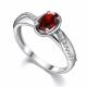 Серебряное кольцо АЛЬКОР с фианитом и гранатом