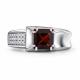 Серебряное кольцо АЛЬКОР с фианитом и гранатом