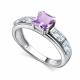 Серебряное кольцо АЛЬКОР с фианитом и аметистом