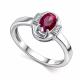 Серебряное кольцо АЛЬКОР с фианитом и рубином