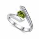 Серебряное кольцо АЛЬКОР с фианитом и хризолитом