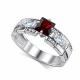 Серебряное кольцо АЛЬКОР с фианитом и гранатом
