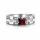 Серебряное кольцо АЛЬКОР с фианитом и гранатом