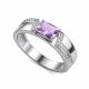 Серебряное кольцо АЛЬКОР с фианитом и аметистом