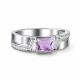 Серебряное кольцо АЛЬКОР с фианитом и аметистом
