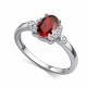 Серебряное кольцо АЛЬКОР с фианитом и гранатом