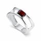 Серебряное кольцо АЛЬКОР с гранатом