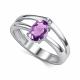 Серебряное кольцо АЛЬКОР с аметистом и бриллиантом