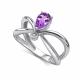 Серебряное кольцо АЛЬКОР с аметистом и бриллиантом