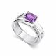 Серебряное кольцо АЛЬКОР с фианитом и аметистом