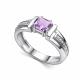 Серебряное кольцо АЛЬКОР с фианитом и аметистом