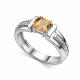 Серебряное кольцо АЛЬКОР с фианитом и цитрином