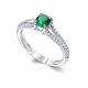 Серебряное кольцо АЛЬКОР с фианитом и изумрудом