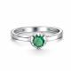 Серебряное кольцо АЛЬКОР с фианитом и изумрудом