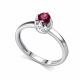 Серебряное кольцо АЛЬКОР с фианитом и рубином