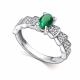 Серебряное кольцо АЛЬКОР с фианитом и изумрудом