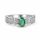 Серебряное кольцо АЛЬКОР с фианитом и изумрудом