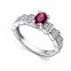 Серебряное кольцо АЛЬКОР с фианитом и рубином