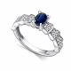 Серебряное кольцо АЛЬКОР с фианитом и сапфиром