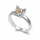 Серебряное кольцо АЛЬКОР с фианитом и муассанитом