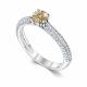 Серебряное кольцо АЛЬКОР с фианитом и муассанитом