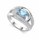 Серебряное кольцо АЛЬКОР с топазом и фианитом