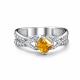 Серебряное кольцо АЛЬКОР с фианитом и цитрином