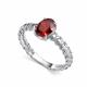 Серебряное кольцо АЛЬКОР с гранатом