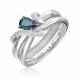 Кольцо из белого золота Platina с бриллиантом и сапфиром