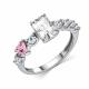 Серебряное кольцо АЛЬКОР с фианитом и горным хрусталём