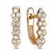Золотые серьги ERA Jewellery с коньячным бриллиантом